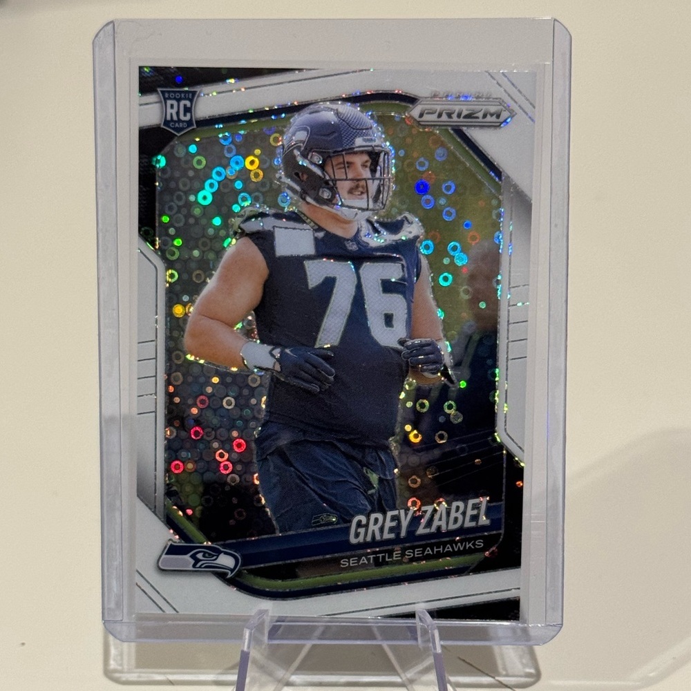 🔥 2025 Gary Zabel Panini Prizm White Disco Prizm card. Seattle Seahawks